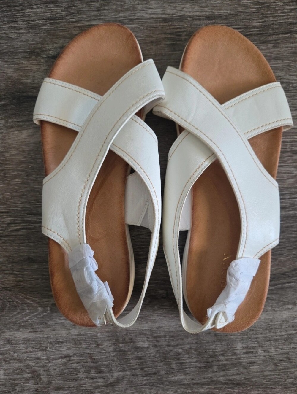 Women’s White Cross-Strap Slingback Sandals